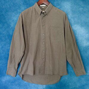John Henry Wrinkle-Less Shirt, Warm-Grey, 17.5 Neck (34-35) XL, EUC